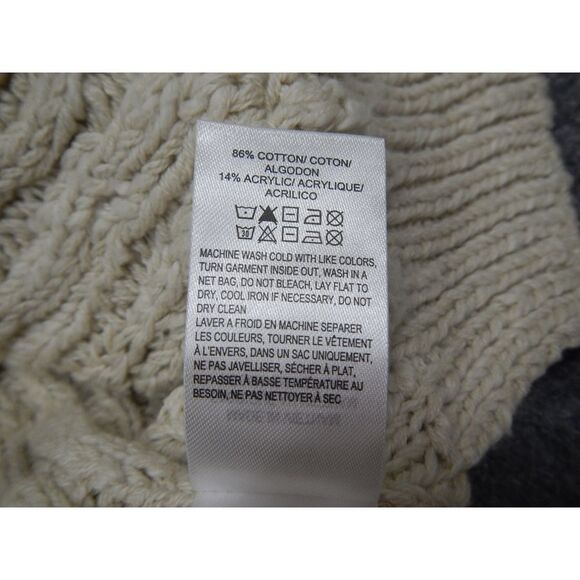 Lucky Brand Cable Knit Cardigan Women's Medium Cream Button-Up Sweater Heavy NWT - Picture 8 of 16